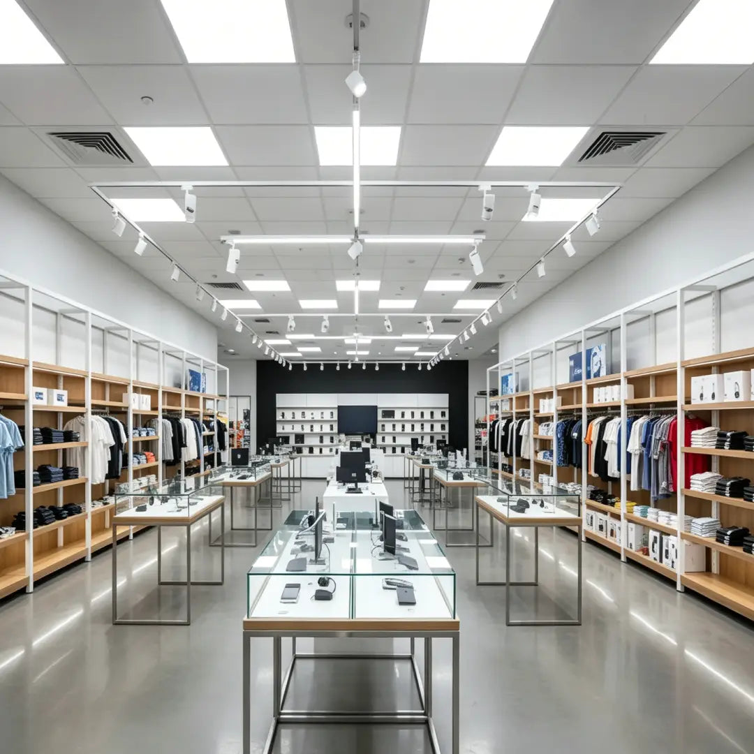 Led Light On Store Retail Store LED Lighting - High Bay & Panel Lights for Shops - JC-LGL