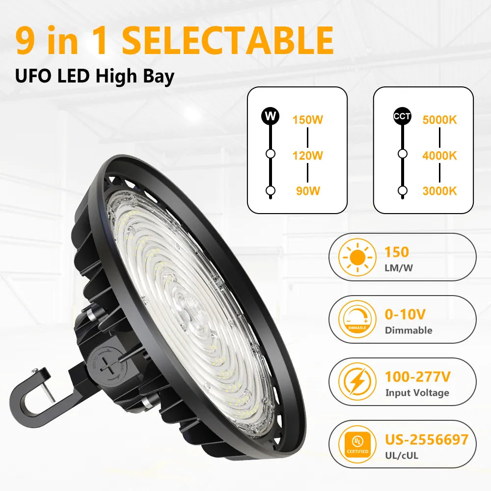 Adjustable JC-LGL LED High Bay Lights - 150W to 240W - Bright & Safe