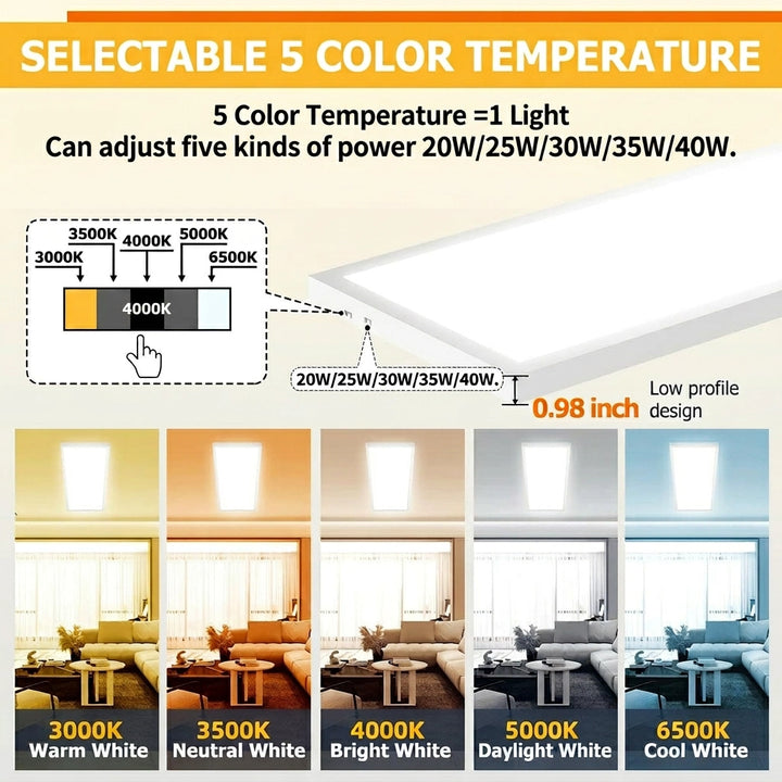 Adjustable 1x4 LED Flat Panel Light -5200LM, ETL Certified