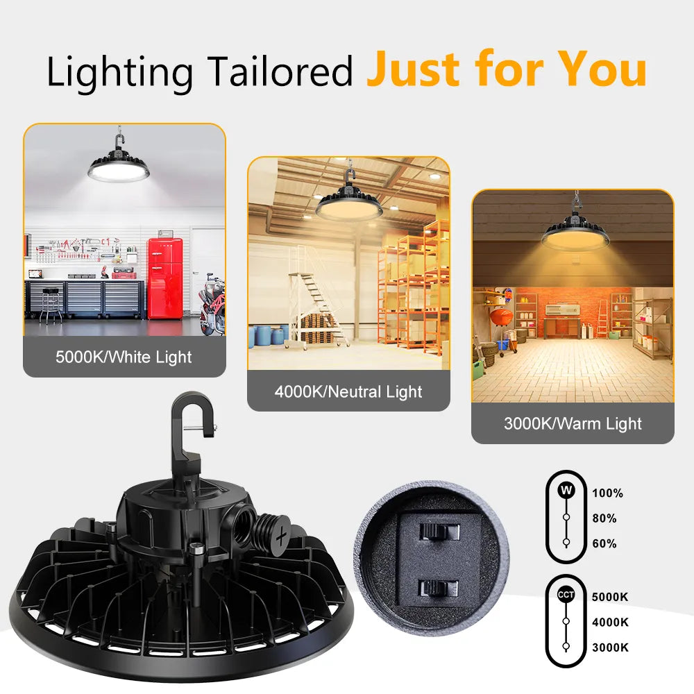 Adjustable JC-LGL LED High Bay Lights - 150W to 240W - Bright & Safe