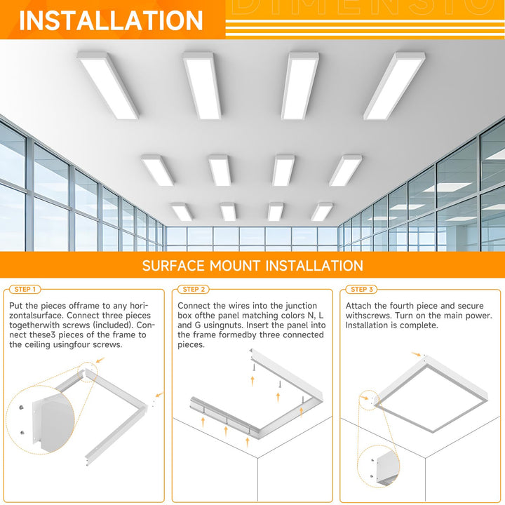 Durable 1x4 & 2x4 Surface Mount Kits - Easy Install for LED Panels – JC-LGL