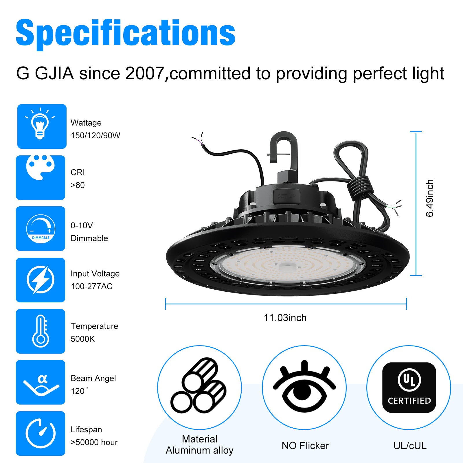 Efficient JC-LGL LED High Bay Lights | 150W-240W | No Plug Needed