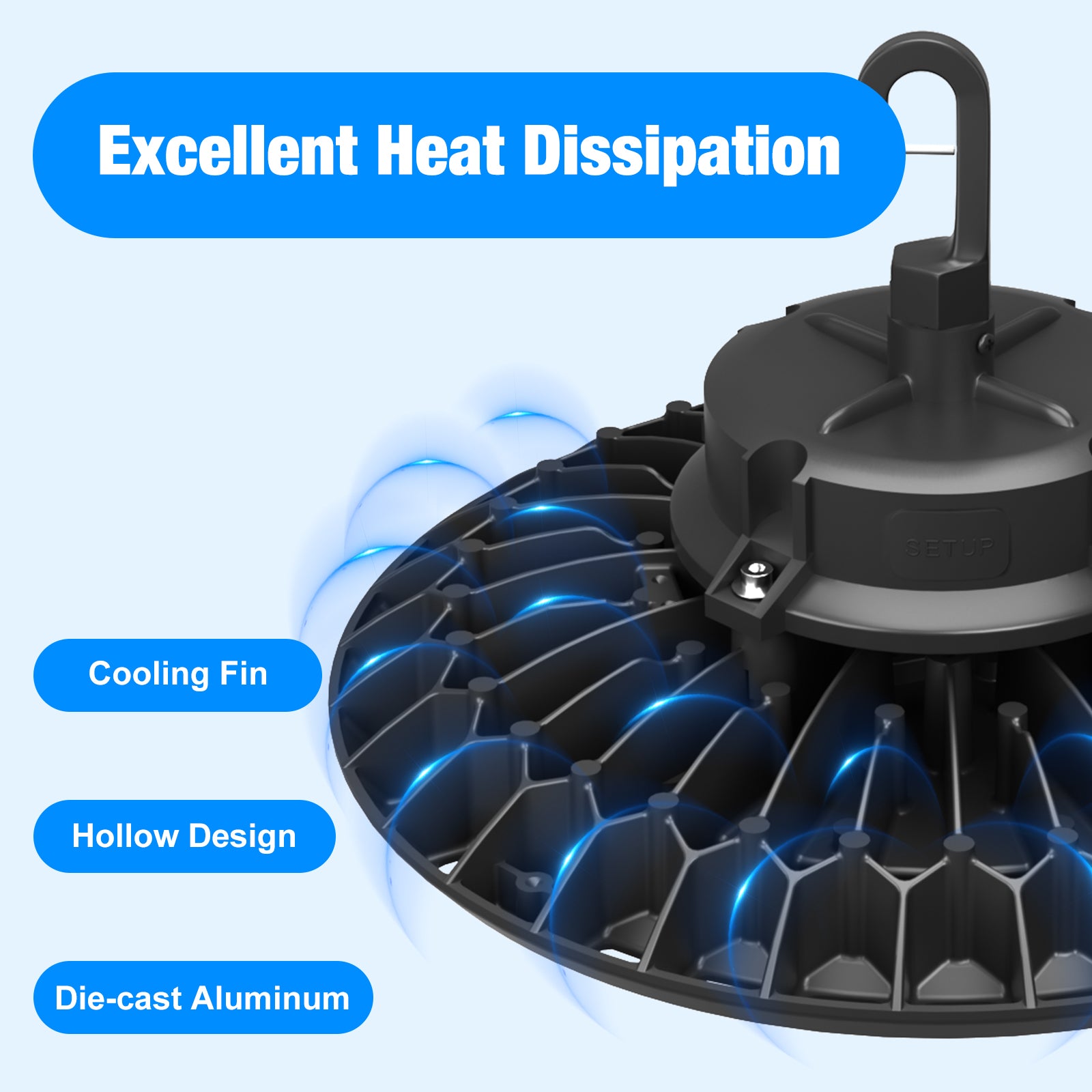 150W UFO LED High Bay Light - 5000K Commercial Warehouse Lighting