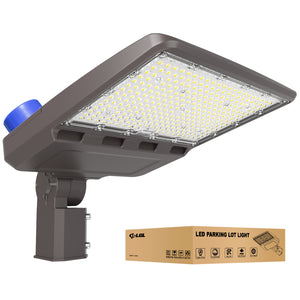 JC-LGL LED Parking Lot Light - Plus Series, Slip Fitter, AC 100-277V, 5000K, Dusk to Dawn