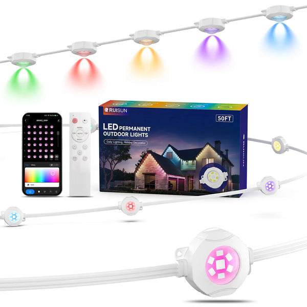 LED Permanent Outdoor Lights,RGB Eaves Light with App Control Remote