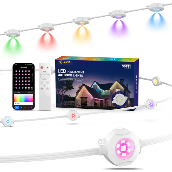 LED Permanent Outdoor Lights,RGB Eaves Light with App Control Remote