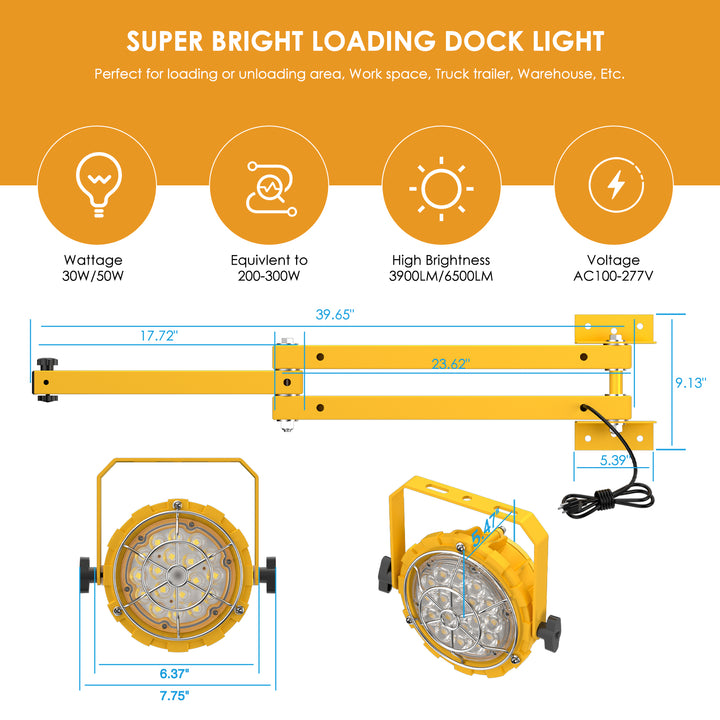 LED Loading Dock Light - 360° Rotatable, IP65 Waterproof | JC-LGL