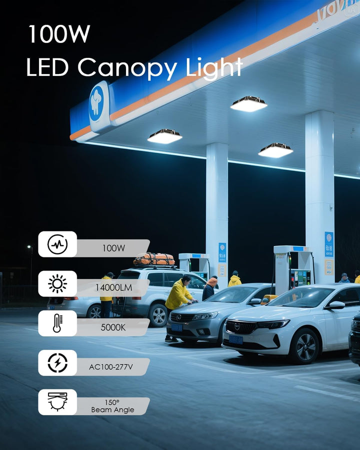 Illuminate Spaces with JC-LGL 100W LED Canopy Lights