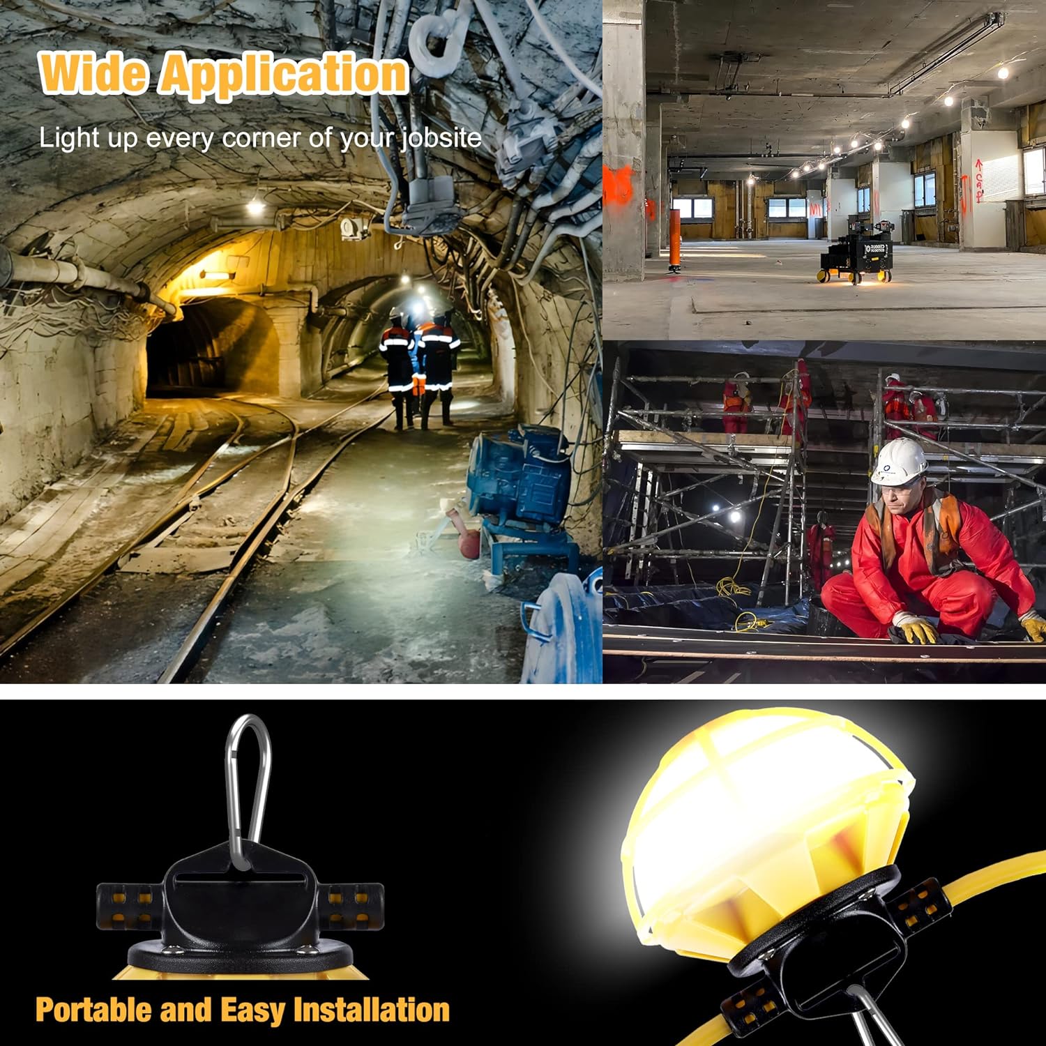 50FT/100FT Construction String Lights 50W/100W, Super Bright – JC-LGL