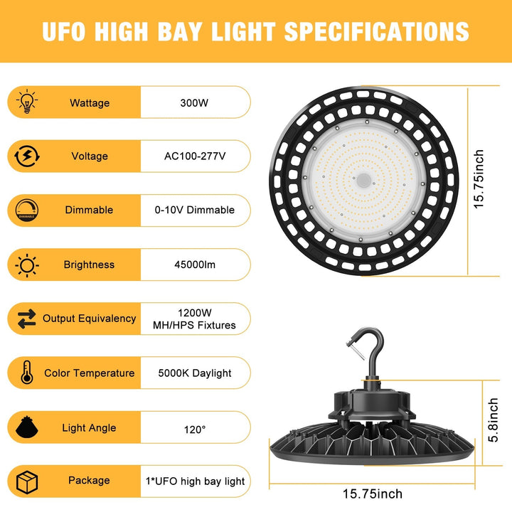 High Bay LED Light UFO HB Series - Black - JC - LGL