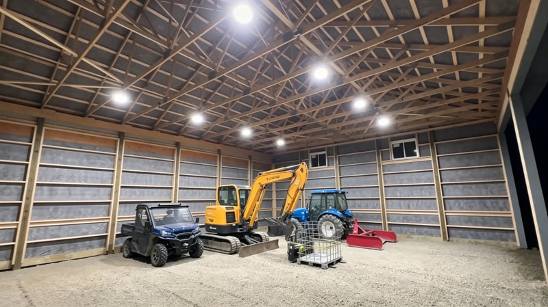 The same storage building with JC-LGL high bay lights on