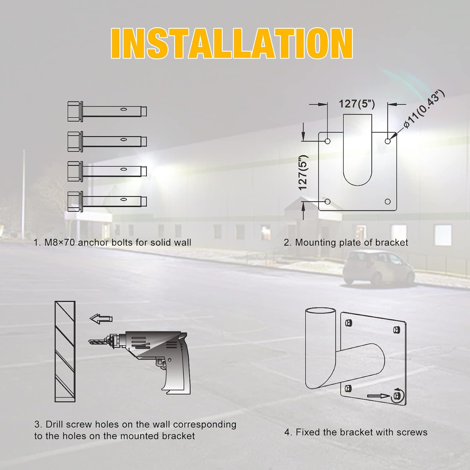 Slip Bracket JC-LGL Slip Fitter Adapter Bracket & 90° Wall Mount - Heavy-Duty Steel