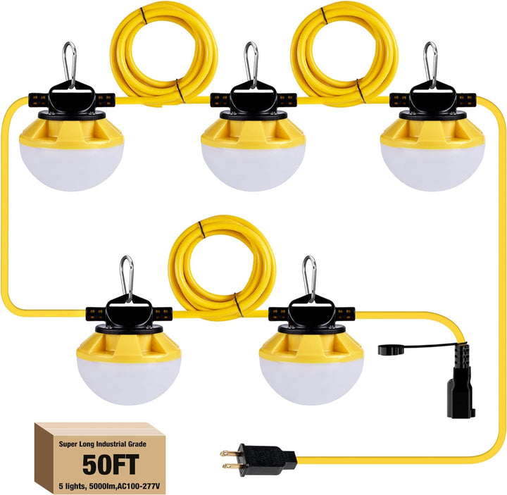 LED Construction String Lights 50FT/100FT, Round Series - JC - LGL