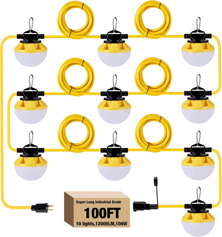 LED Construction String Lights 50FT/100FT, Round Series - JC - LGL