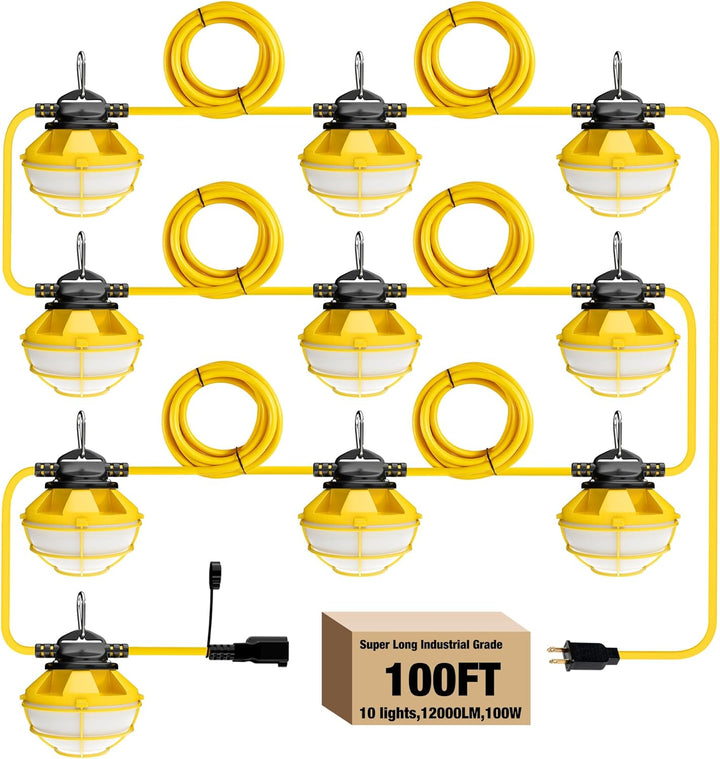 LED Construction String Lights 50FT/100FT, Round Series - JC - LGL