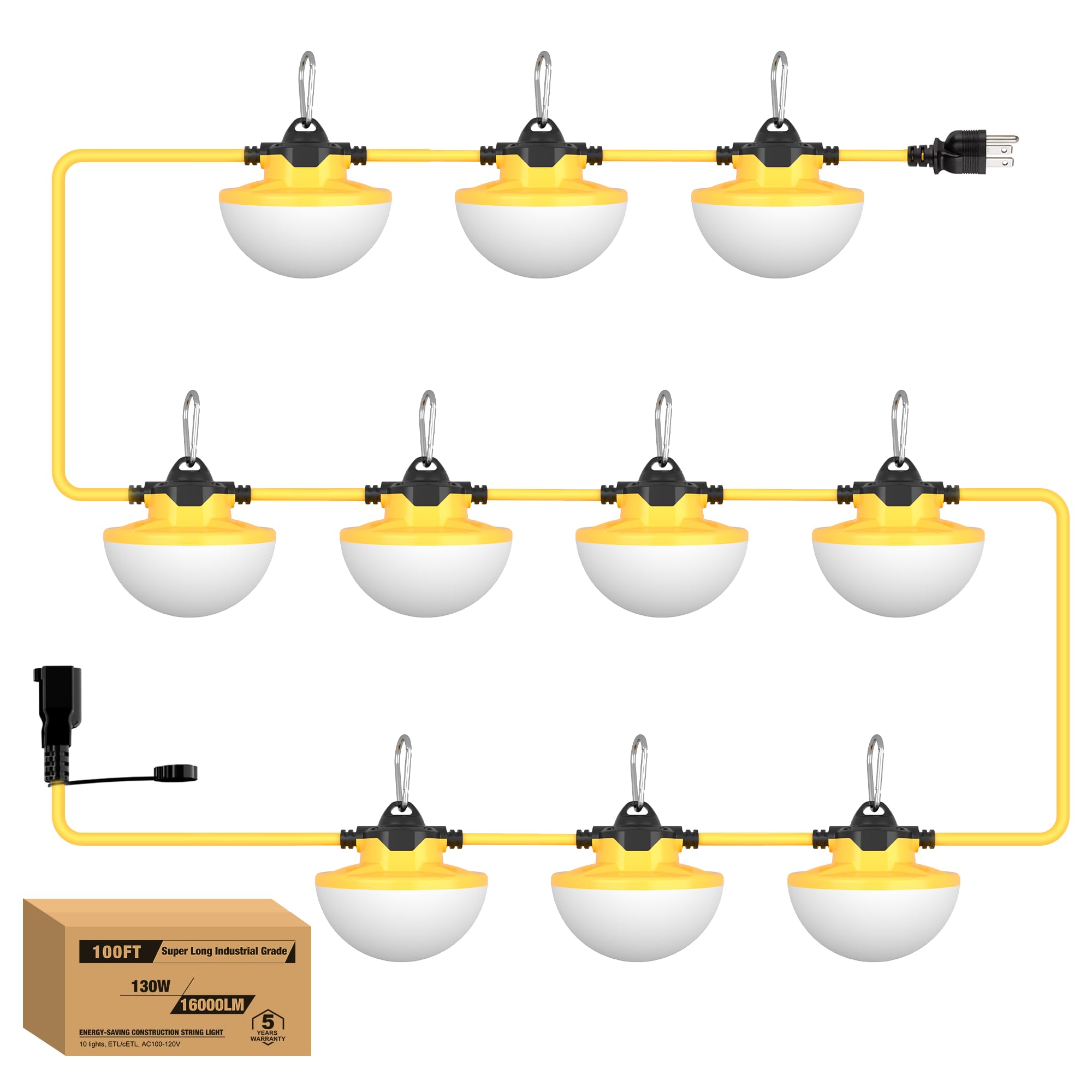 Led 360 String Construction JC-LGL 65W/130W LED Construction String Lights - Round Series