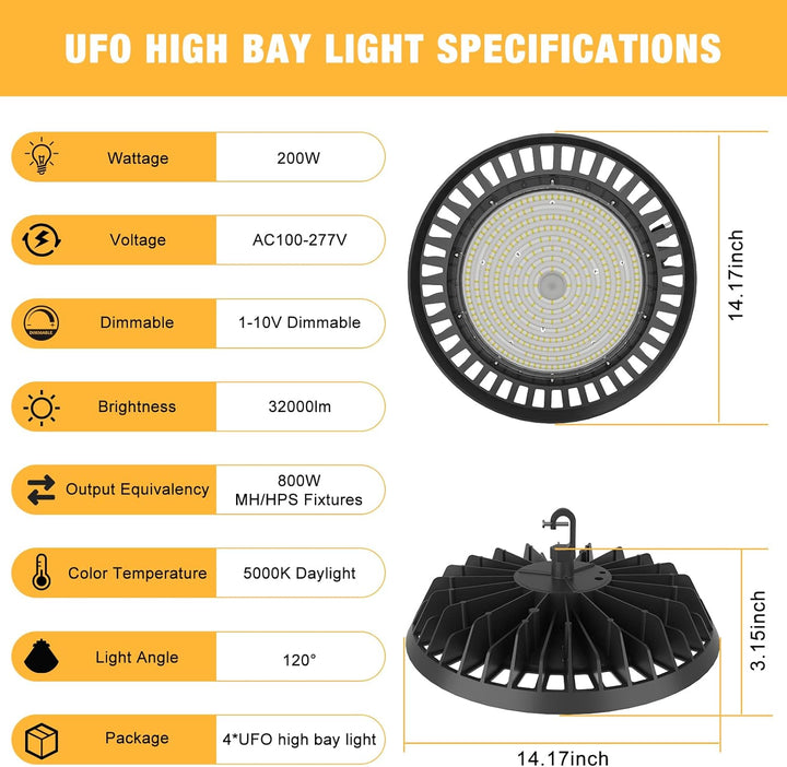 LED High Bay Lights Alpha Series with 90 Degree PC Reflector - JC - LGL