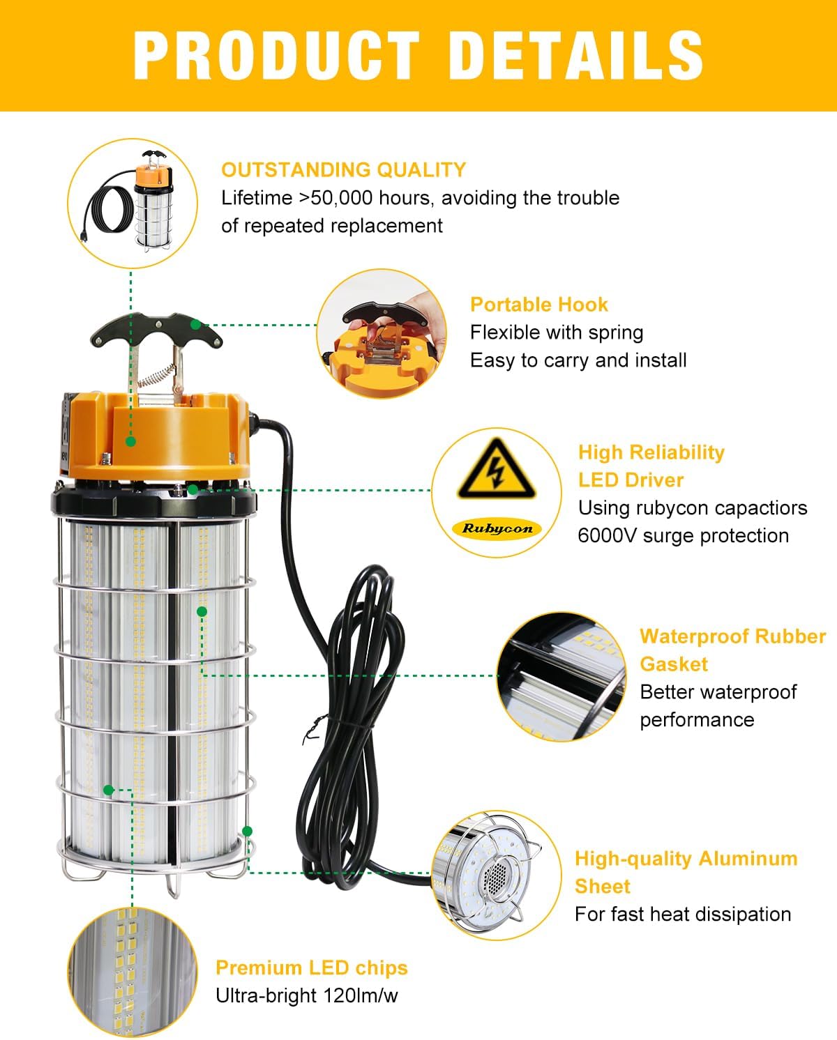 250W LED Temporary Work Light - Plus Series | JC-LGL Lighting