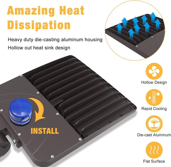 led shoebox light heat dissipation